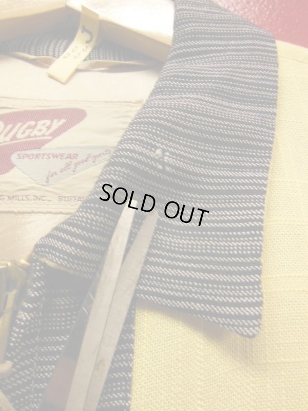 画像15: 1950'S RUGBY YELLOW X BLACK TWO TONE RAYON JACKET/MED 