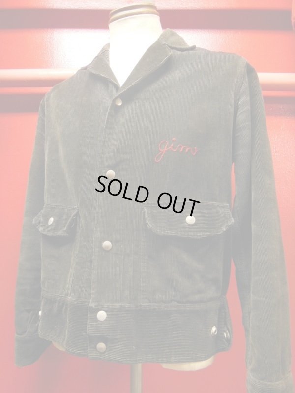 画像9: 1930'S EMBROIDERED BLACK CORDUROY A-1 SPORTS JACKET