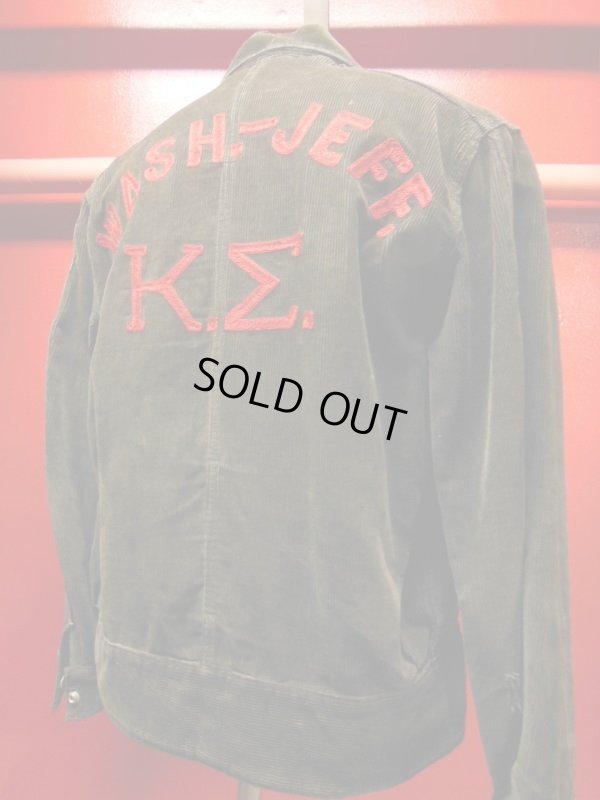 画像12: 1930'S EMBROIDERED BLACK CORDUROY A-1 SPORTS JACKET