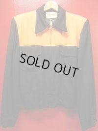 1950'S MEN'S FASHIONS BLACK X SALMON TWO TONE GABERDINE JKT/SIZE/38