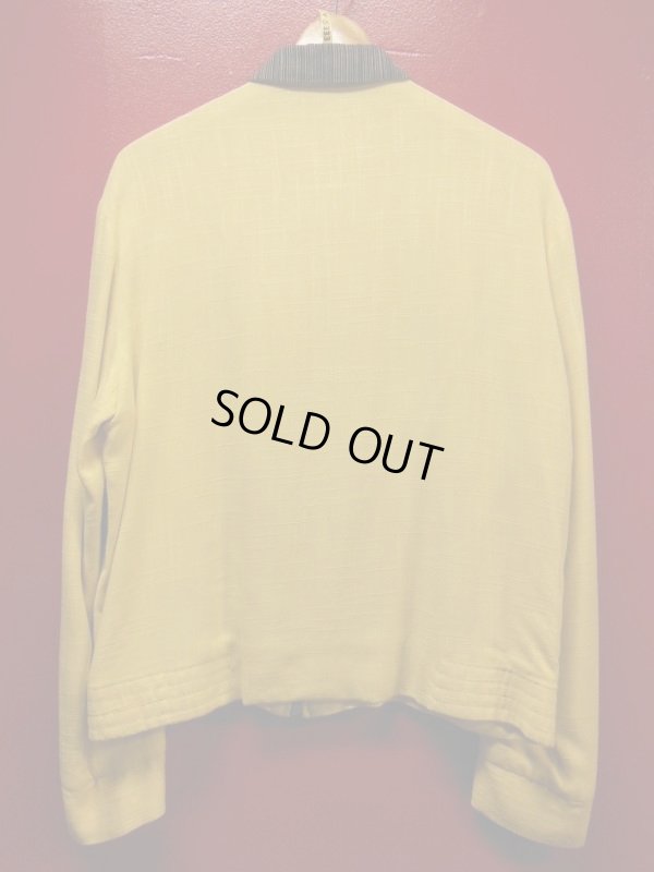 画像4: 1950'S RUGBY YELLOW X BLACK TWO TONE RAYON JACKET/MED 