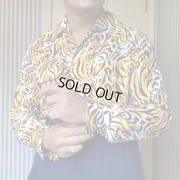 画像5: The GROOVIN HIGH A176 Vintage Style Box Shirt Long Sleeves Leopard/Yellow/M