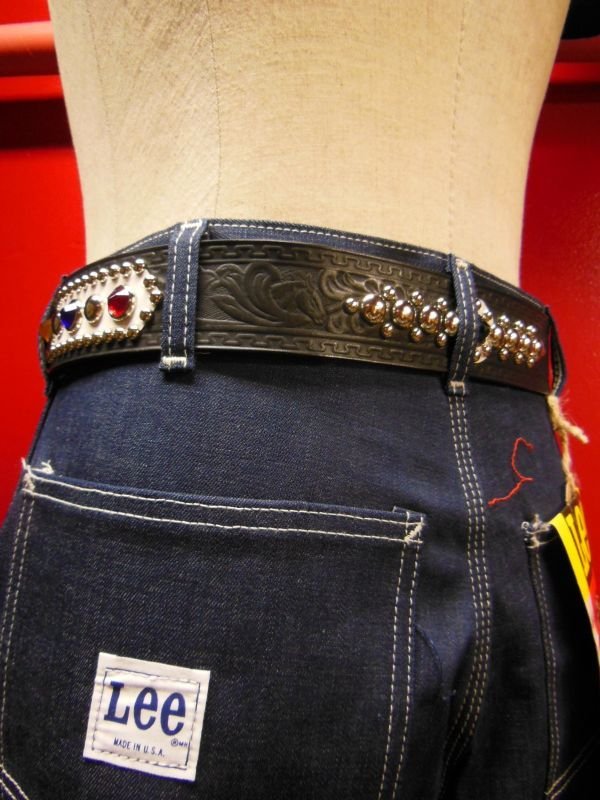 画像7: RAWHIDE STUDDED & JEWELED BELT LOT-147/ 1-3/4"[44MM] 