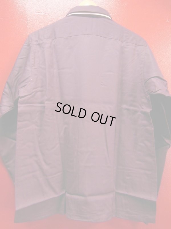 画像5: 1950'S DEADSTOCK PERSONALITY BURGUNDY RAYON GABERDINE SHIRT SZ/MEDIUM