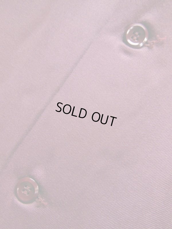 画像7: 1950'S DEADSTOCK PERSONALITY BURGUNDY RAYON GABERDINE SHIRT SZ/MEDIUM