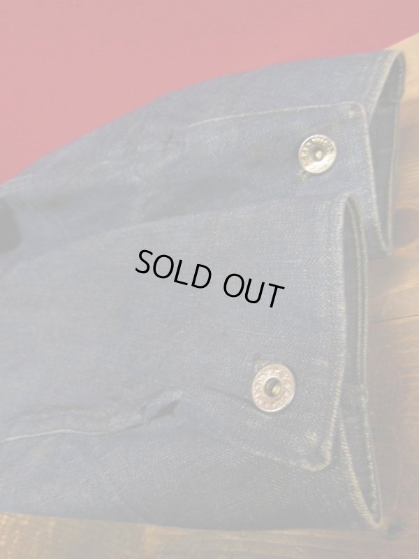 画像13: 1940'S UNKNOWN SPORTS JACKET STYLE BELT BACK DENIM JACKET/SZ34