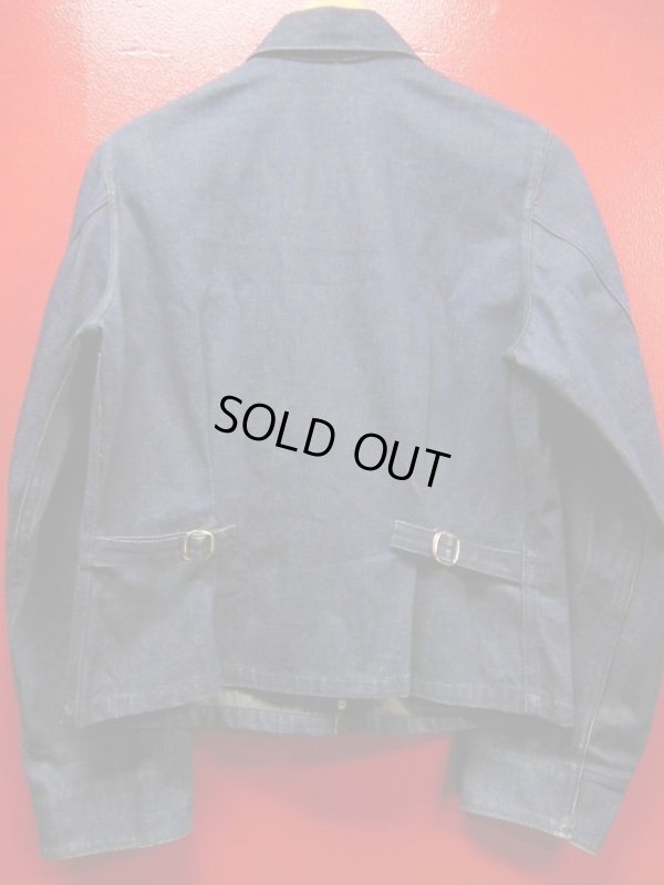 画像9: 1940'S UNKNOWN SPORTS JACKET STYLE BELT BACK DENIM JACKET/SZ34