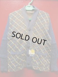 〜1940'S DEADSTOCK SPORTSWEAR TWO TONE PANEL COTTON KNIT CARDIGAN