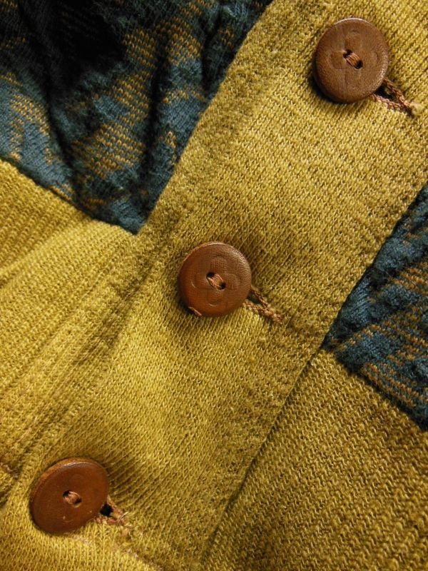 画像7: 1940'S DEADSTOCK SPORTWEAR TWO TONE PANEL COTTON KNIT CARDIGAN
