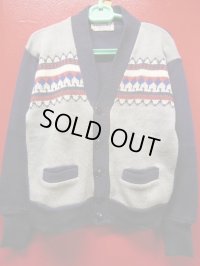 1950'S DEADSTOCK CAMPUS COTTON KNIT CARDIGAN/SIZE32/NAVY