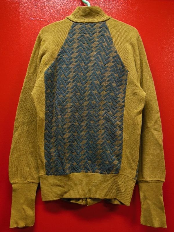 画像5: 1940'S DEADSTOCK SPORTWEAR TWO TONE PANEL COTTON KNIT CARDIGAN