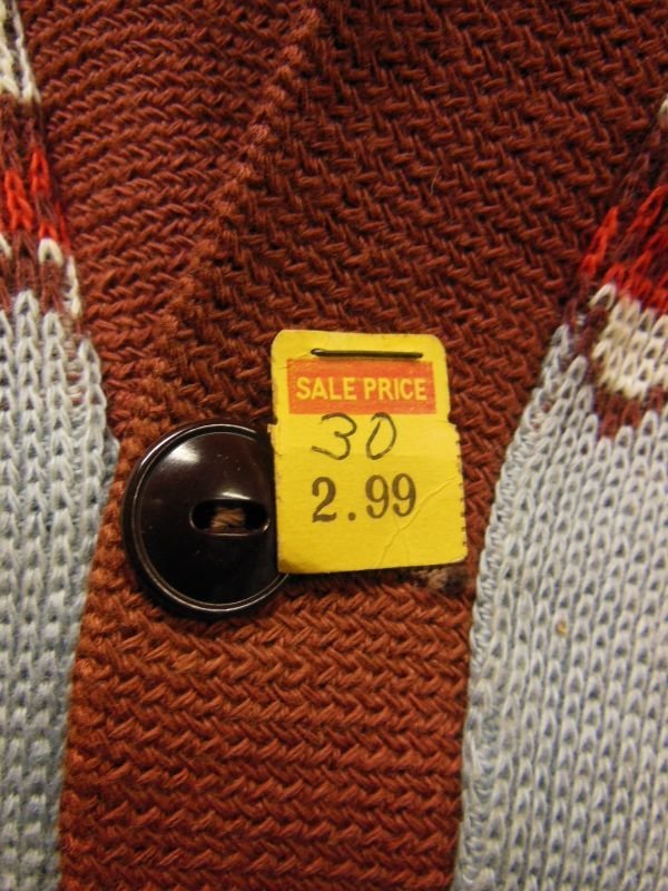 画像4: 1950'S DEADSTOCK CAMPUS COTTON KNIT CARDIGAN/SIZE30/WINE