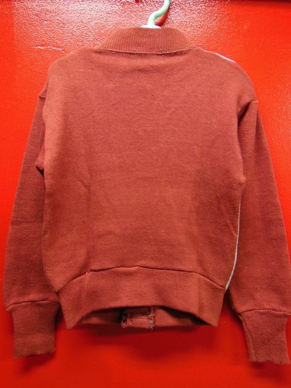 画像3: 1950'S DEADSTOCK CAMPUS COTTON KNIT CARDIGAN/SIZE30/WINE