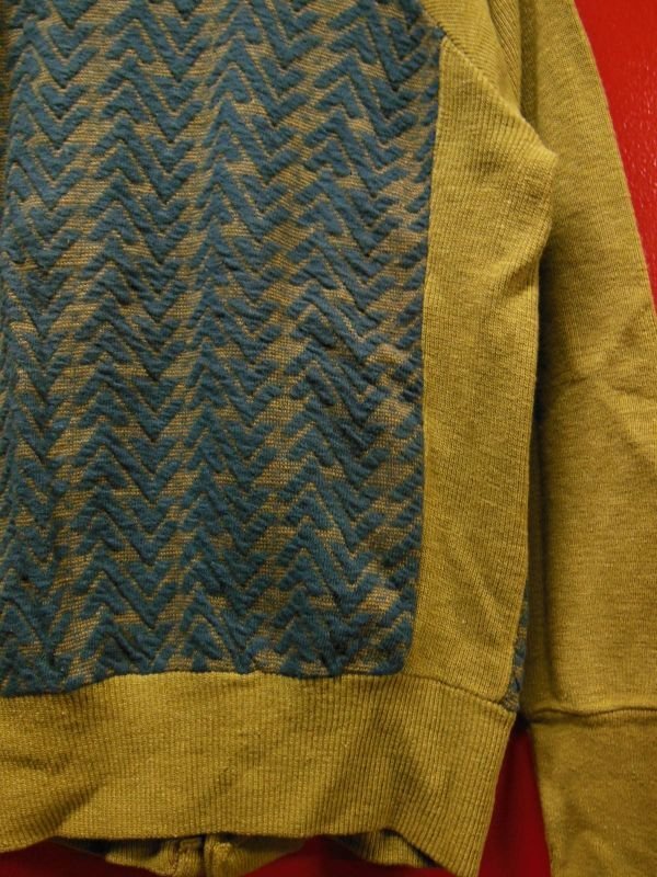 画像10: 1940'S DEADSTOCK SPORTWEAR TWO TONE PANEL COTTON KNIT CARDIGAN