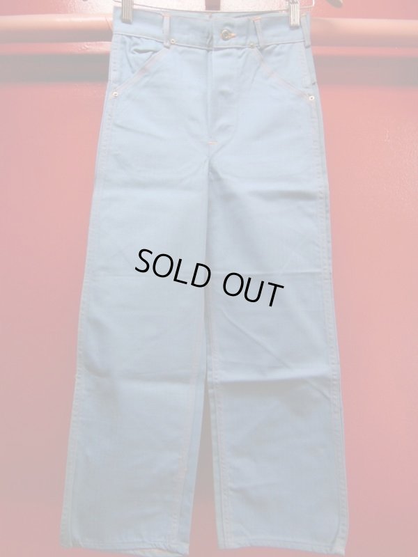 画像14: 1940'S DEADSTOCK UNKNOWN VAT DYED BLUE HBT WORK PANTS/SIZE/10 