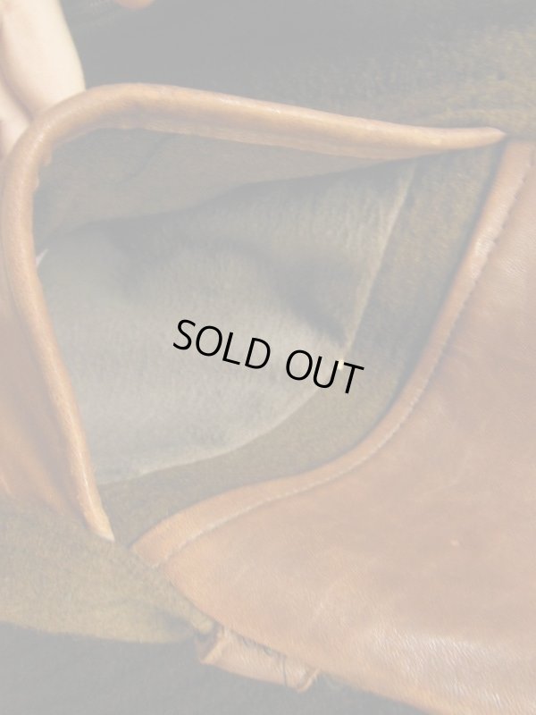 画像10: 1940'S UNKNOWN WOOL X LEATHER TWO TONE PANEL SPORTS JACKET