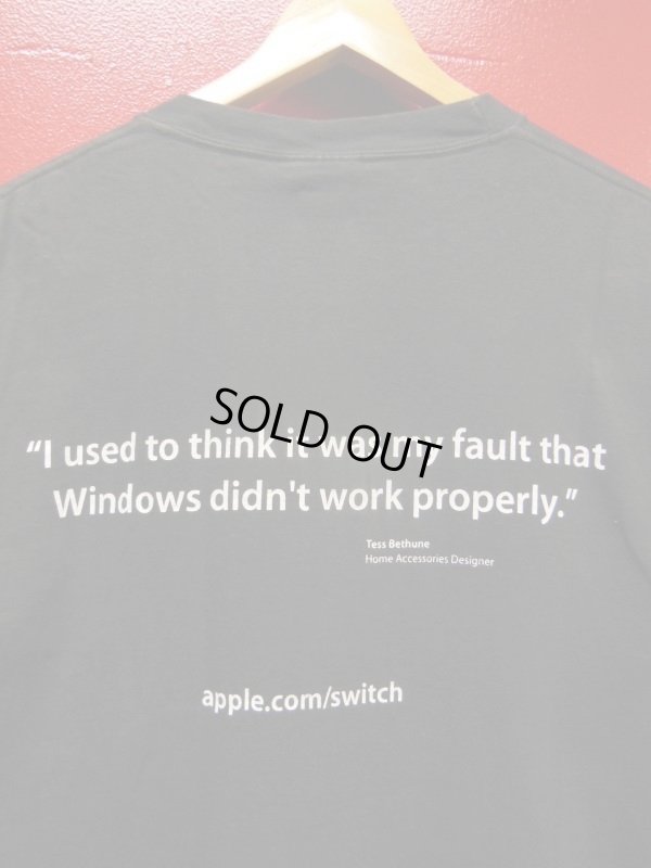 画像4: (5)90S00S US古着 ビンテージ apple アップルコンピューター 販売店イベントスタッフTシャツ/黒/Lサイズ
