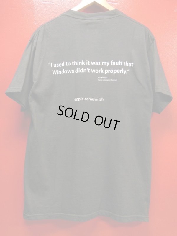 画像3: (5)90S00S US古着 ビンテージ apple アップルコンピューター 販売店イベントスタッフTシャツ/黒/Lサイズ