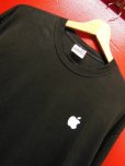 画像1: (1)90S00S US古着 ビンテージ apple アップルコンピューター 販売店イベントスタッフTシャツ/黒/M/ロンT (1)