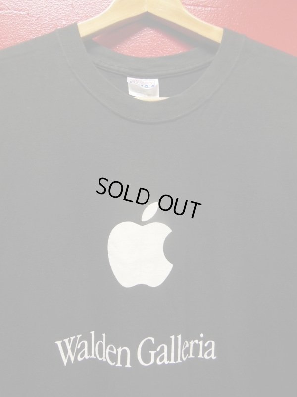 画像2: (2)90S00S US古着 ビンテージ apple アップルコンピューター 販売店イベントスタッフTシャツ/黒/Lサイズ