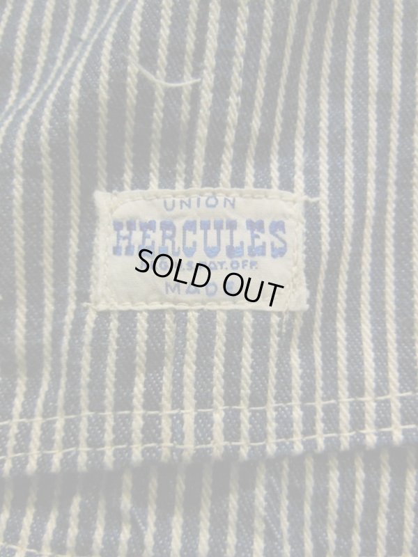 画像3: 1950'S HERCULES HICKORY STRIPE OVERALLS/TOOL POCKET/W KNEE/40X30