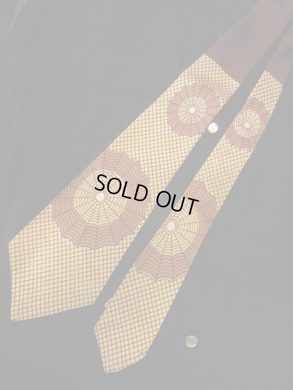 画像6: 1940'S~ PENNLEIGH SPIDERWEB PRINTED RAYON CRAVAT NECKTIE