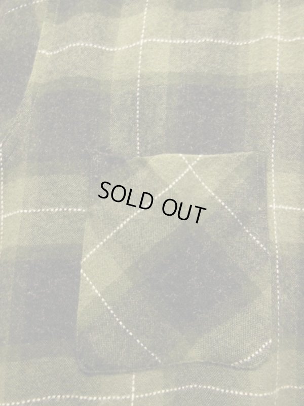 画像8: 〜1960'S BRENT BLACK X OLIVE GREEN PLAID WOOL BOX SHIRT SZ/MEDIUM