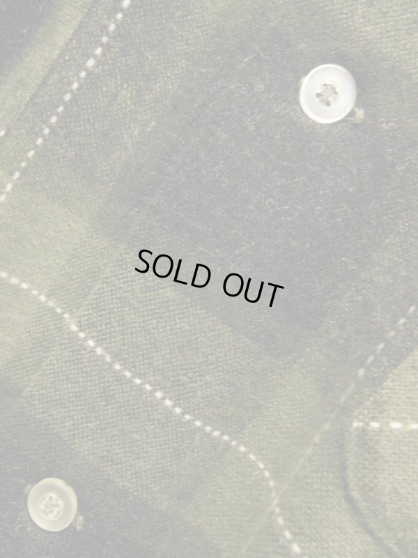 画像9: 〜1960'S BRENT BLACK X OLIVE GREEN PLAID WOOL BOX SHIRT SZ/MEDIUM