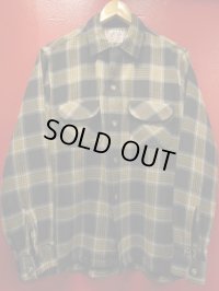 1950'S CRANBROOK BLACK BASE ACRYLIC WOOL BOX SHIRT SZ/MEDIUM