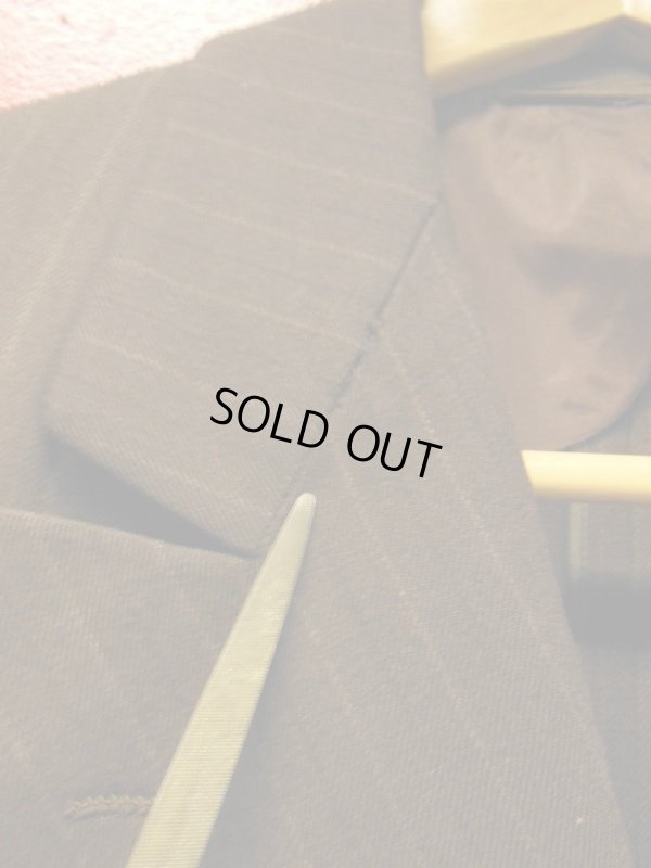 画像15: 1930'S CUSTMODE CLOTHES DARK BROWN PINSTRIPE DOUBLE BREAST SUIT 