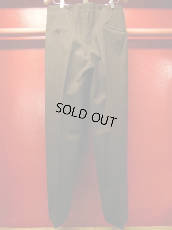 画像17: 1930'S CUSTMODE CLOTHES DARK BROWN PINSTRIPE DOUBLE BREAST SUIT 