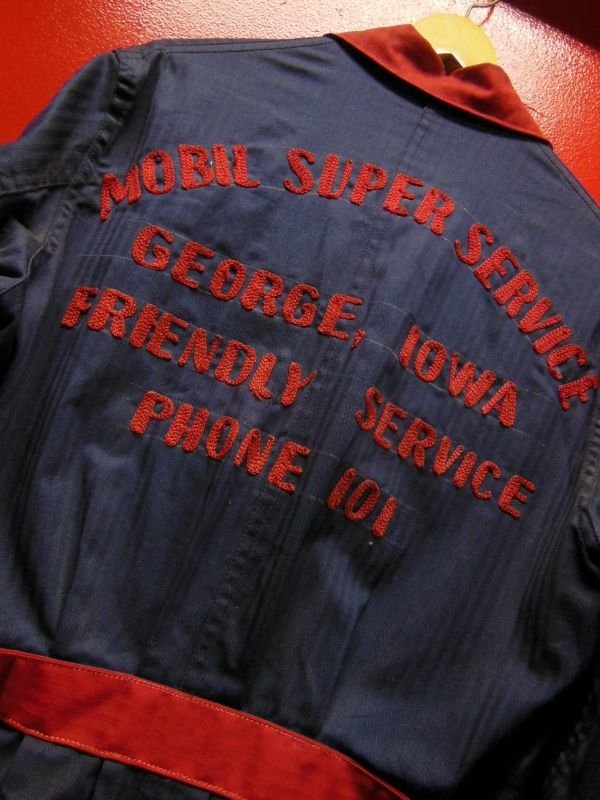 画像7: 1930'S〜 DEAD SOCONY MOBIL OIL TWO TONE  HBT SHOP COAT SZ/40