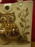 画像9: 1960'S ENID COLLINS STYLE OWL JEWELED BAG/BEIGE (9)