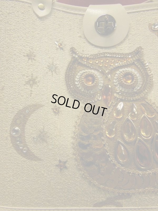 画像8: 1960'S ENID COLLINS STYLE OWL JEWELED BAG/BEIGE