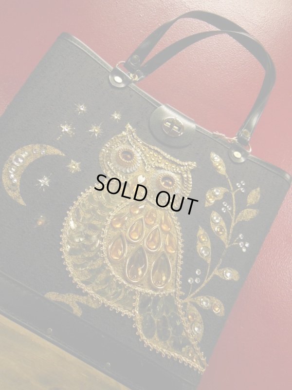 画像7: 1960'S ENID COLLINS STYLE OWL JEWELED BAG/BLACK