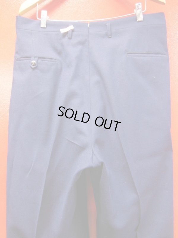 画像11: 1950'S UNKNOWN NAVY WOOL GABERDINE SLACKS 36X30
