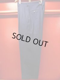 1950'S UNKNOWN NAVY WOOL GABERDINE SLACKS 36X30