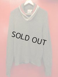 1950'S〜 SOMERSET GRAY X RED SHAWL COLLAR WOOL SWEATER SIZE/SMALL