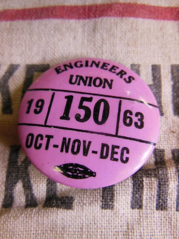 画像4: (7)1963年 ビンテージ 3個セット ENGINEERS UNION PIN BACK 缶バッジ
