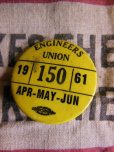 画像6: (5)1961年 ビンテージ 3個セット ENGINEERS UNION PIN BACK 缶バッジ