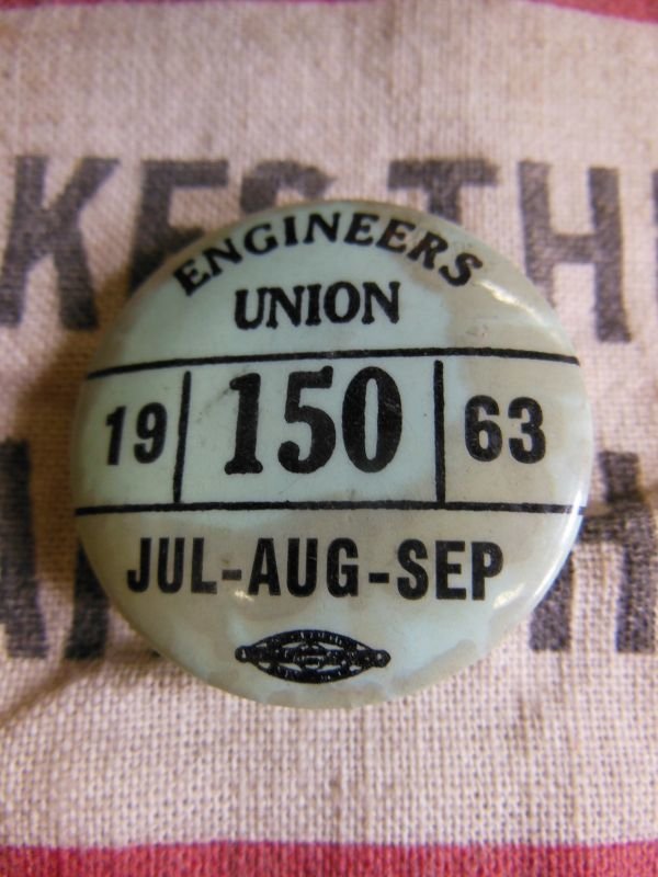 画像5: (7)1963年 ビンテージ 3個セット ENGINEERS UNION PIN BACK 缶バッジ