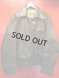 1940'S BROADSHER SPORTSWEAR BLACK HORSEHIDE SPORTS JACKET SZ/M 