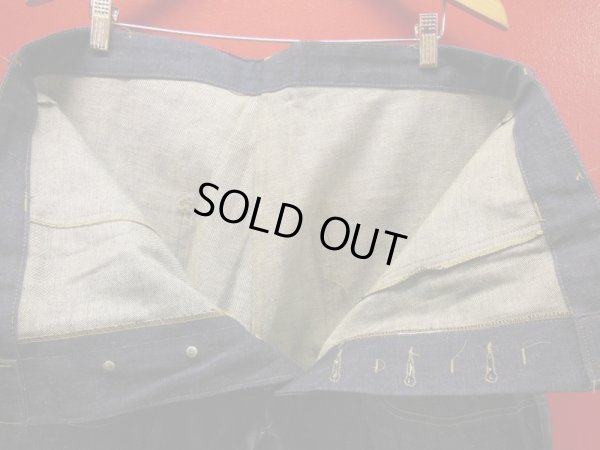 画像10: 1950'S DEADSTOCK UNKNOWN INDIGO DENIM WORK PANTS　38X36