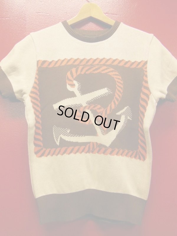 画像10: The GROOVIN HIGH A199 Vintage Style Short Summer Knit "Anchor" Green/Brown