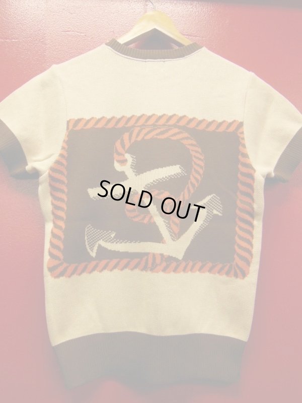 画像13: The GROOVIN HIGH A199 Vintage Style Short Summer Knit "Anchor" Green/Brown