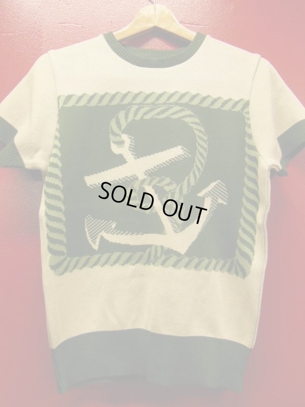 画像15: The GROOVIN HIGH A199 Vintage Style Short Summer Knit "Anchor" Green/Brown