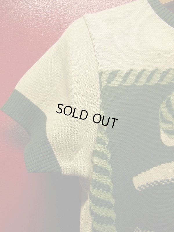 画像17: The GROOVIN HIGH A199 Vintage Style Short Summer Knit "Anchor" Green/Brown