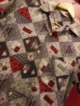 画像10: 1950'S SWIM MATES ABSTRACT ATOMIC PRINT COTTON SHIRT SZ/M