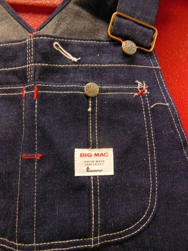 画像4: 1960'S DEADSTOCK BIG MAC 11-1/4OZ DENIM BIB OVERALLS SZ/32X30