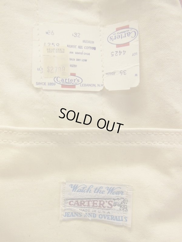 画像11: 1970'S DEADSTOCK CARTER'S W KNEE OVERALLS 36X32/生成りオーバーオール